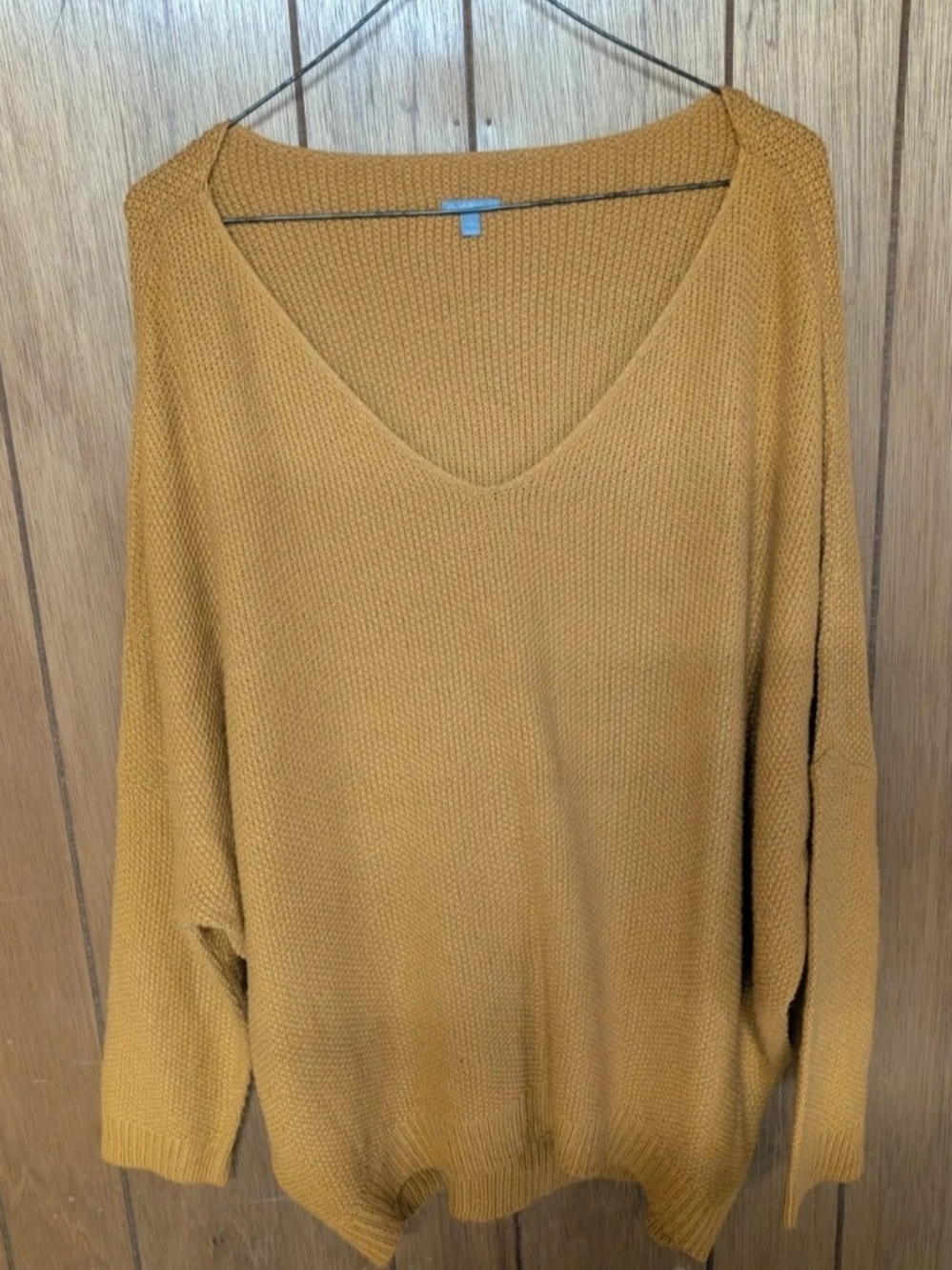 Charlotte Russe V-Neck Sweater in Mustard Gold